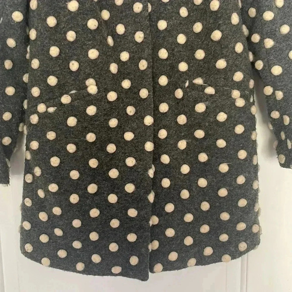 Modcloth Salient Style Wool Coat Polkadot Gray Sz XS - Picture 8 of 15